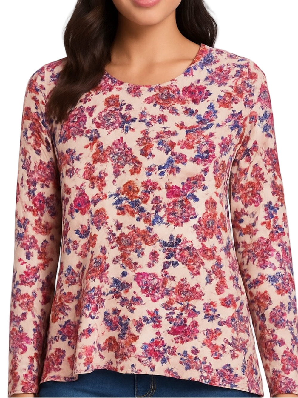 199. NWOT WOMENS LOGO BY LORI GOLDSTEIN L DETAIL TOP